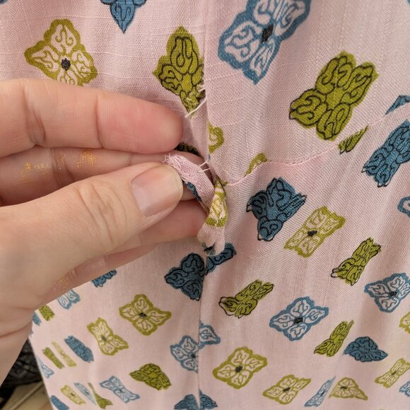 Vintage 1940's Pink Print Day Dress, handmade, AS IS - Picture 14 of 16